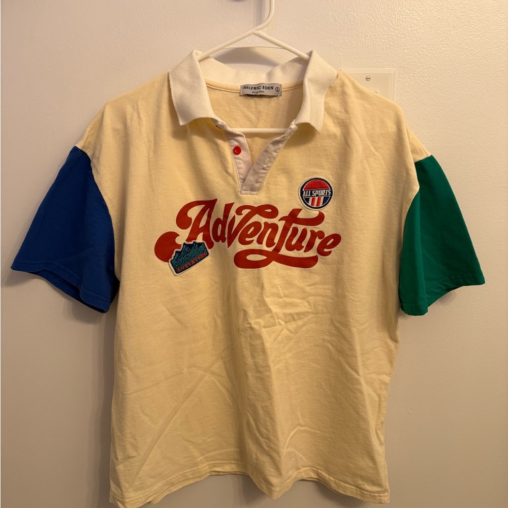 Aelfric Eden Adventure Polo - Cream, Blue, Green